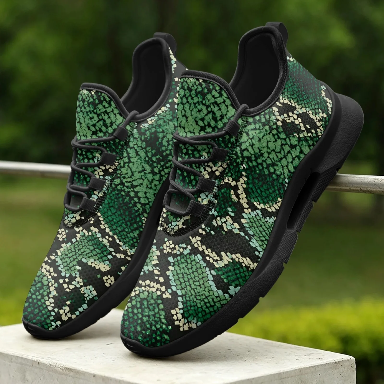 XIXIRIMIDO Lace-up Casual Shoe Nurse Shoes Women's Sandals Men's Sneakers and Casual Shoes Tenis Feminino Blue Snake Pattern