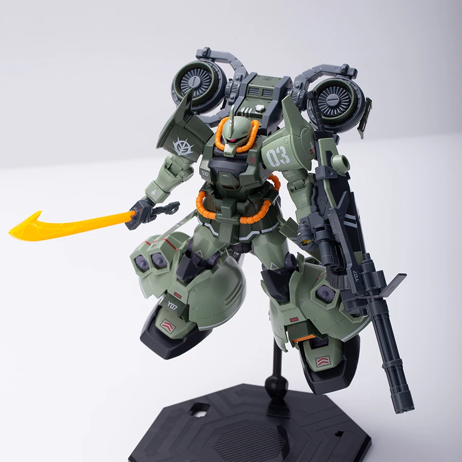 Gravitation HG 1/144 MS-07H-8 고프 비행형 조립 모델 키트 플라스틱 로봇 장난감 액션 피규어 수집품 블랙 그린 블루