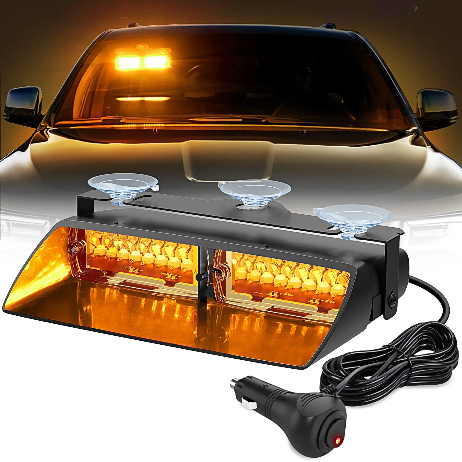 Car LED Strobe Lamp 16LED Police Lights 18 Model Red/Blue Signal Lamp Flash Dash Emergency Flashing Windshield Warning Light 12V