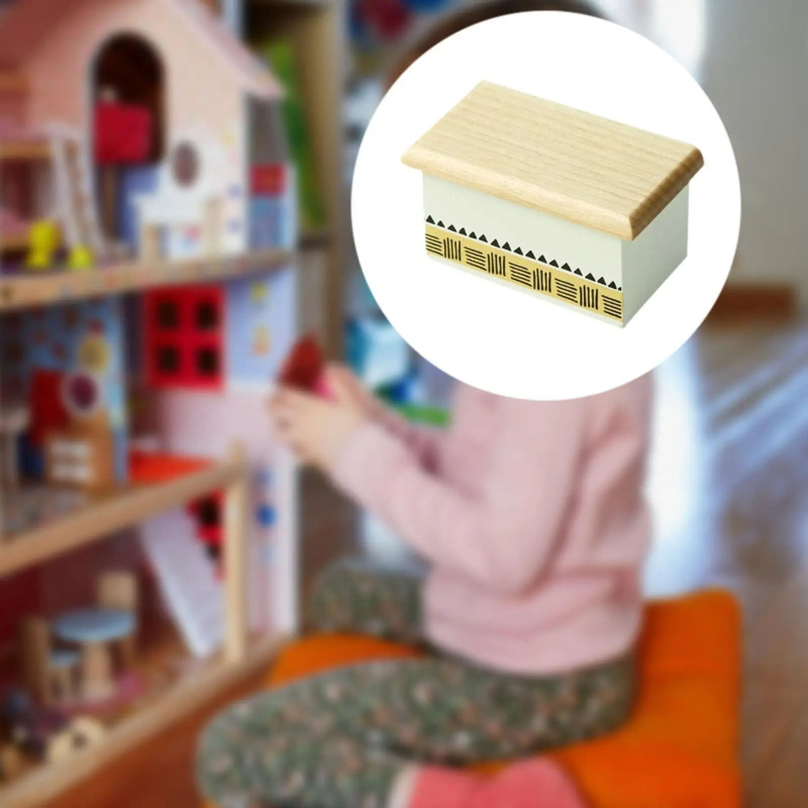 Dollhouse Miniature Return Box Wooden Storage Chest Box 1/12 Scale Decoration Life Scene Furniture Small Packing Box Model