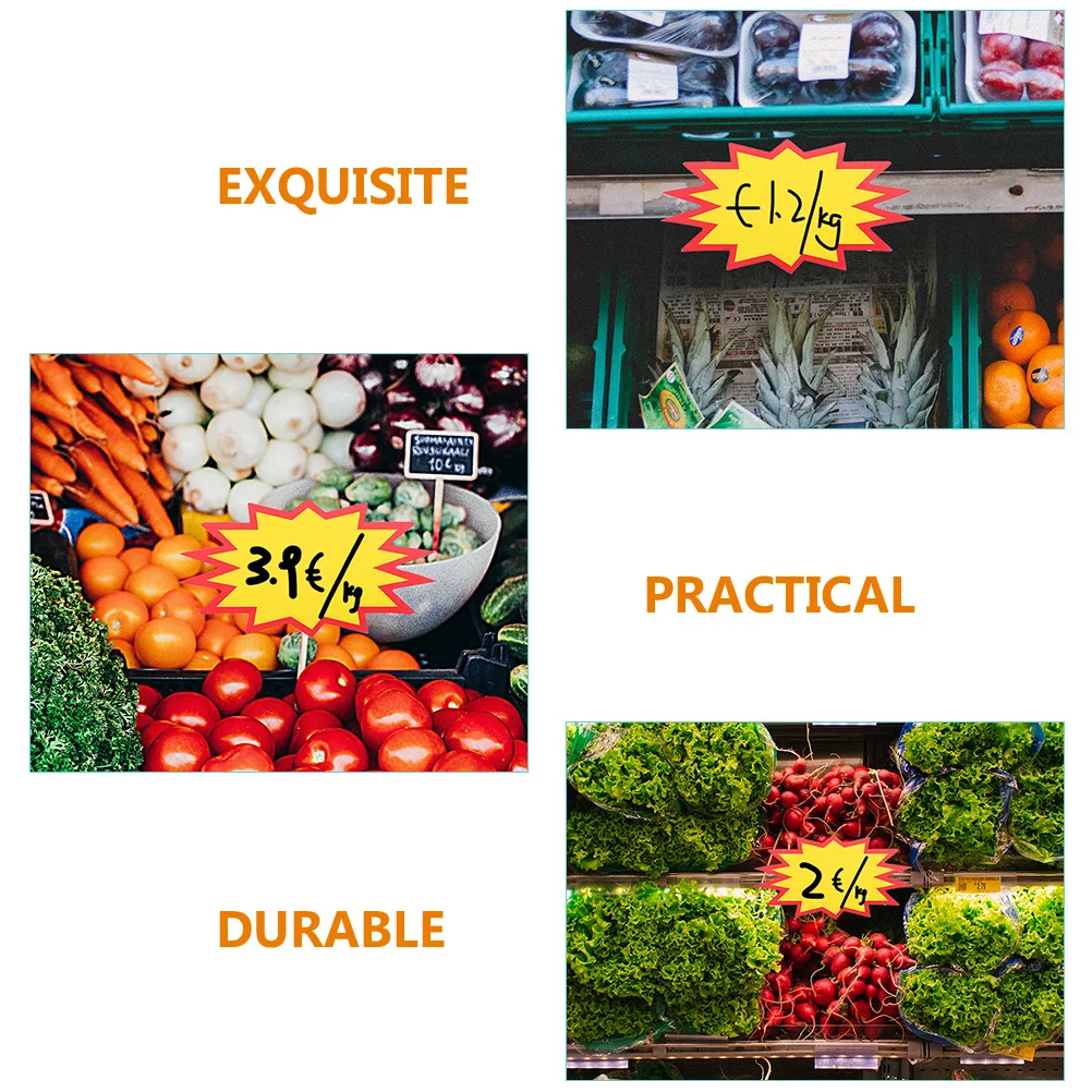 

100 Pieces Price Tags 17x13cm High Grade Paperboard Retail Store Promotional Sign Supermarket Sale Signs