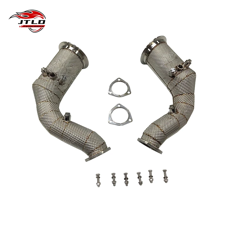 JTLD Stock Downpipe with OPF GPF for Lamborghini URUS 4.0 2018+ Racing SS304 Exhaust Manifold with Heat Shield