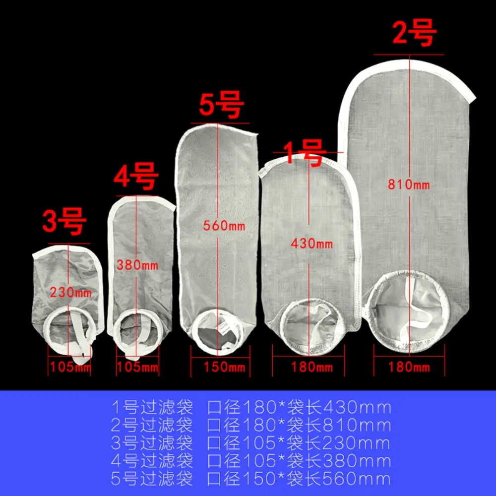 20 30 40 50 60 80-800 Mesh-180x430/810 105x230/380 150x550 SUS 304 Stainless Steel Filter Sock Pocket Bag Sanitary Food Grade