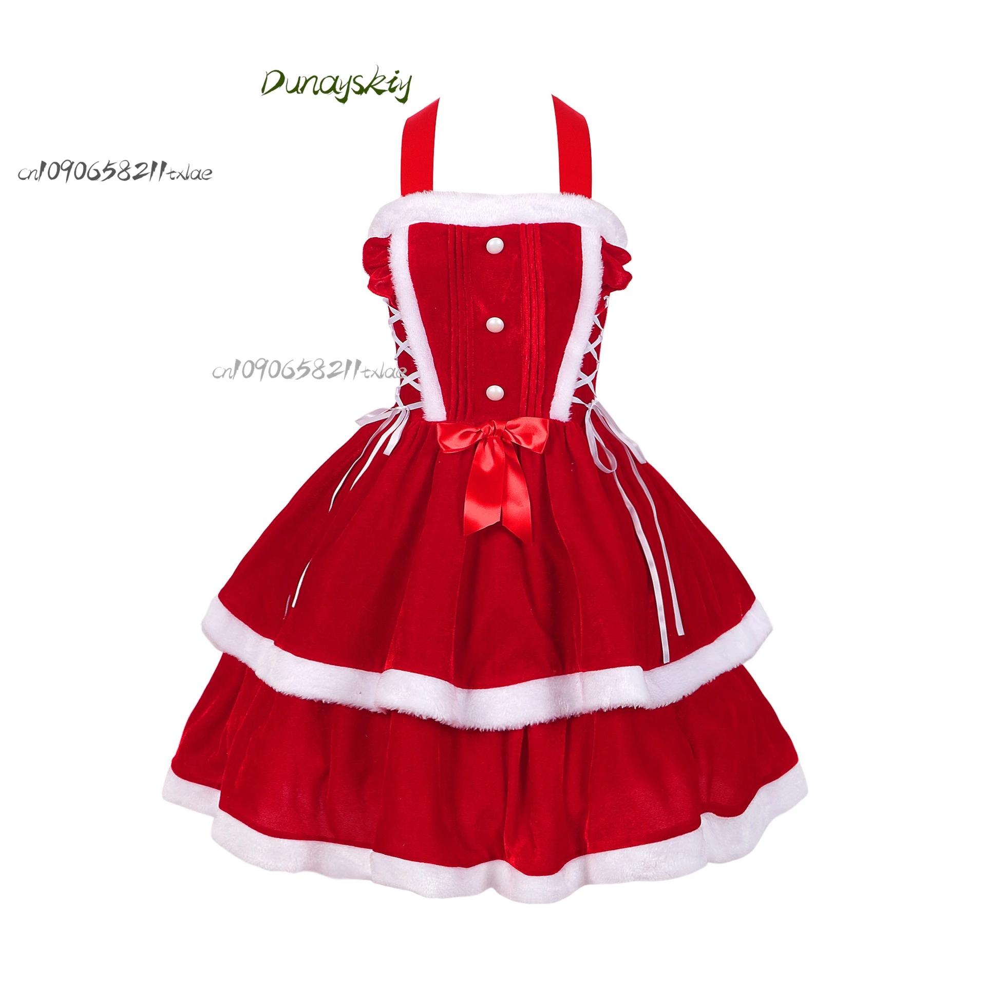 Рождественское платье, карнавальная вечеринка, платья с запахом из искусственного меха, плащ, милый кролик для девочек, косплей, красный бархатный костюм Санта-Клауса, Лось, Рождество