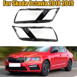 Left Right For Skoda Octavia 2018 2019 Car Headlamp Cover Glass Replacement Headlight Lens Front Lampshade Auto Shell