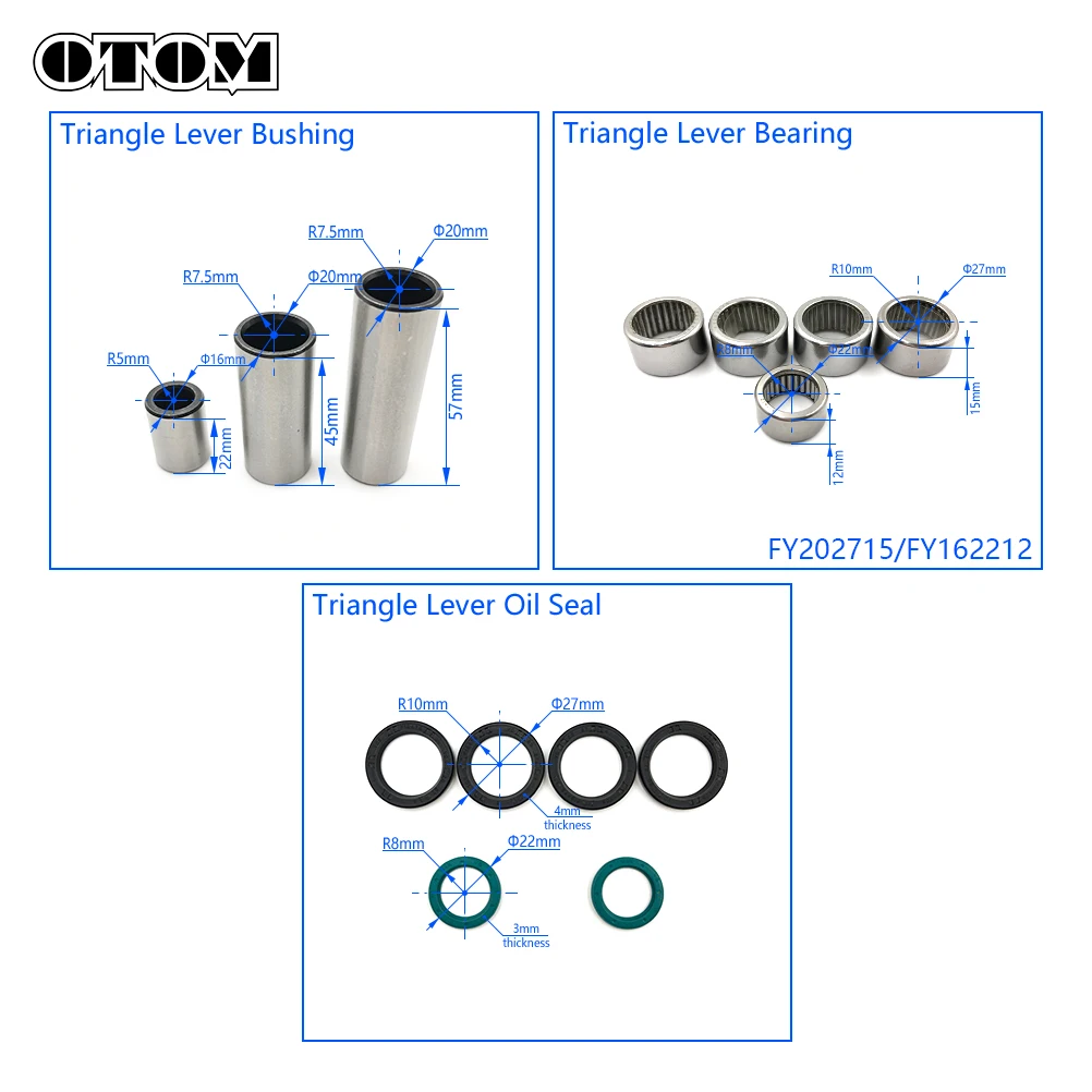 OTOM 2021 Swing ARM Triangle Lever Linkage ARM Bearing Oil Seal Bushing For DRZ400 DRZ400S DRZ400E DRZ400SM RM125 RM250 Pit Bike