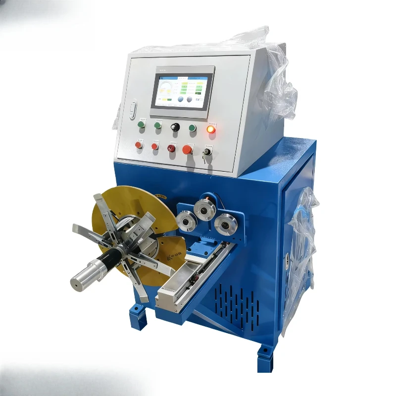 Coil winding machine 1400 rpm PVC cable servo transverse unit coiler take-up equipment
