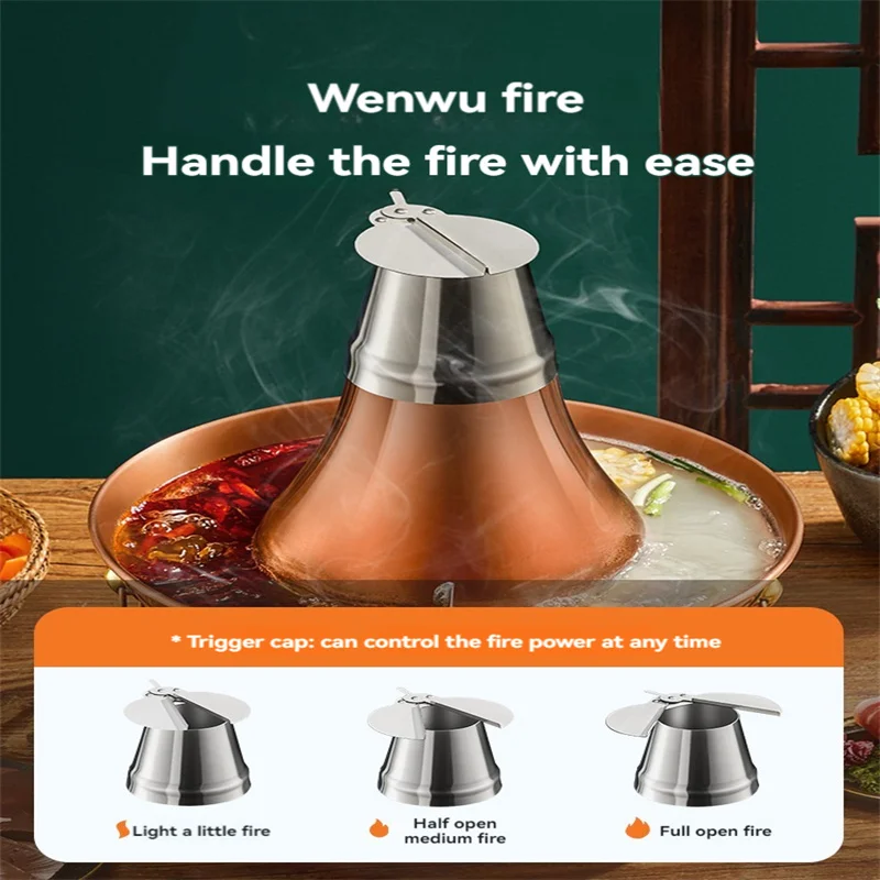 

Double-flavor Hot Pot Stainless Steel Charcoal Chinese Copper Old Beijing Style Hot Pot Chinese Fondue Pot Cookware Set