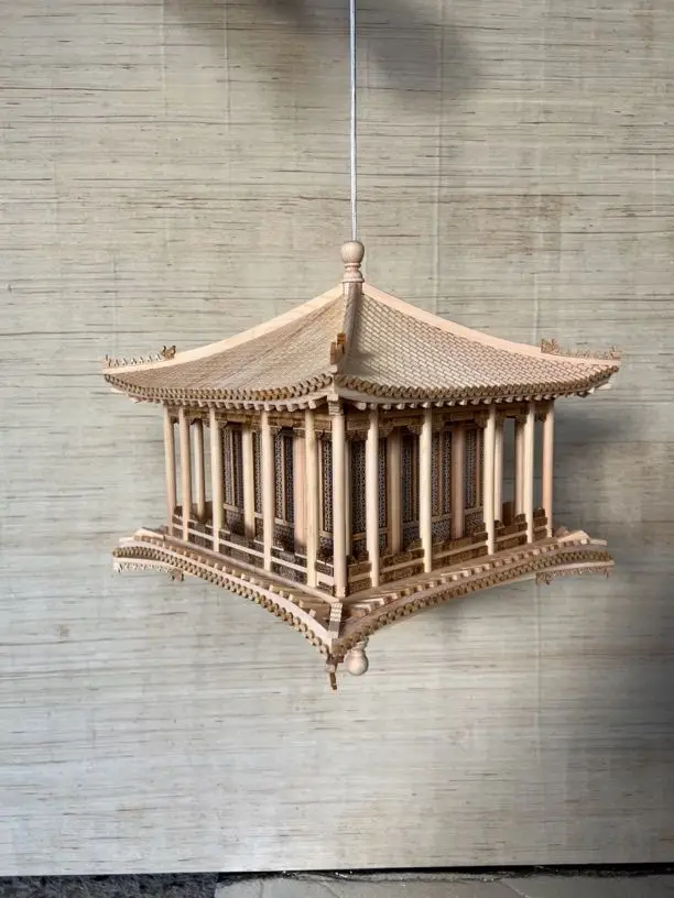 Wood carving ancient building hotel clubhouse space decoration model hanging parts