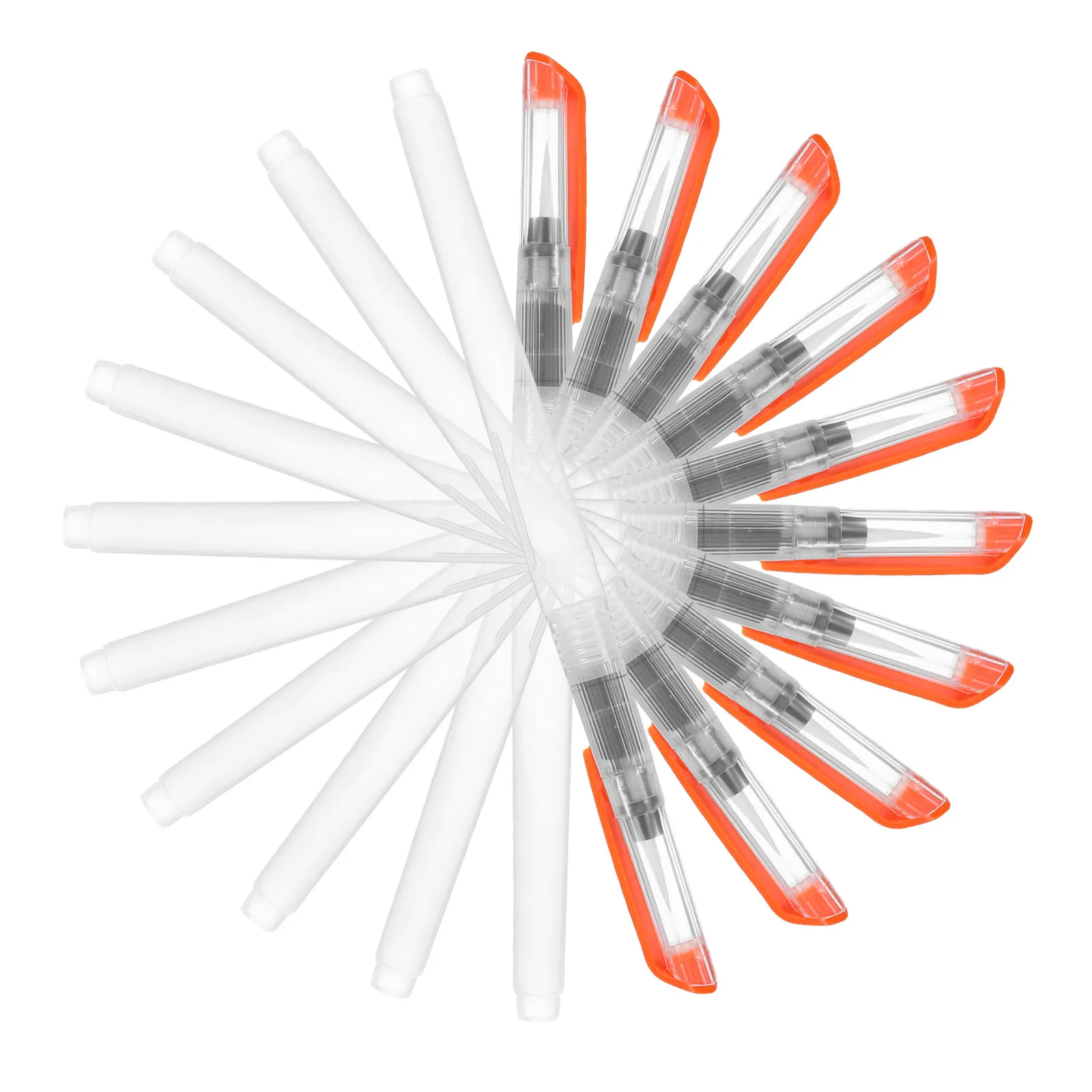 10Pcs Refillable Watercolor Brush Pens Premium Plastic Nylon Construction Leak Proof Seal for Watercolor Painting Coloring