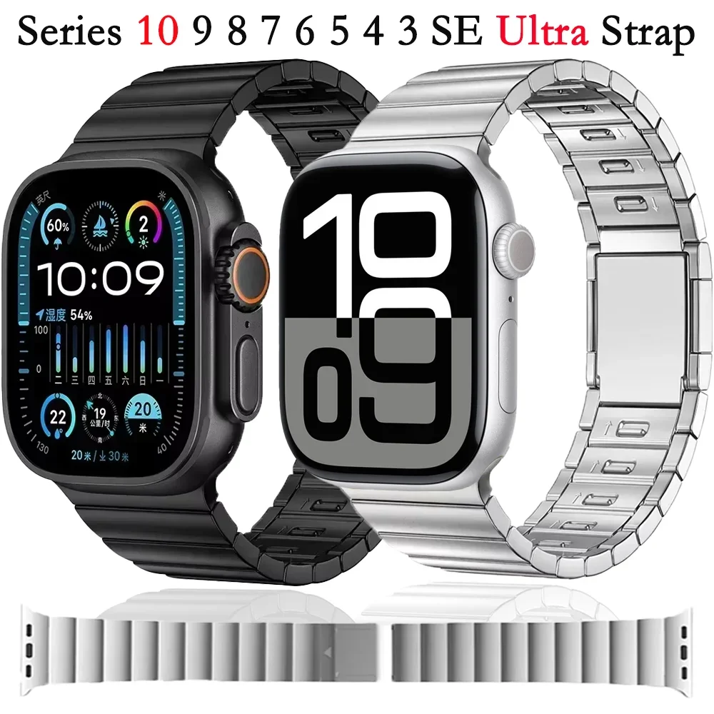 

Металлический ремешок для Apple Watch Ultra 3 2 49 мм 11 10 46 мм Магнитный быстросъемный браслет Correa iWatch 9 8 7 6 5 SE3 45 мм 44 мм Ремешок