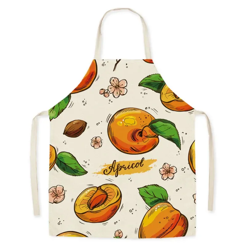 New Lemon Fruit Print Bib Cute Chef Apron Home Women's Children Cooking BBQ Antifouling Apron Kitchen Cleaning Decorative Tools