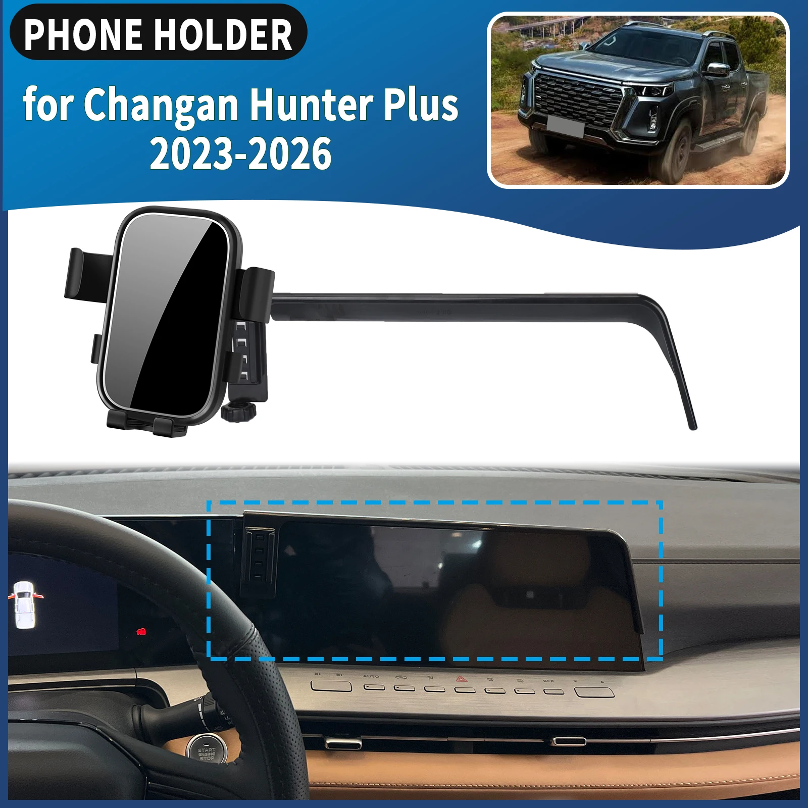 for Changan Hunter Plus Lantuozhe 2023 2024 2025 2026 LHD Car Specific Phone Mount GPS Easy Install Auto Accessories