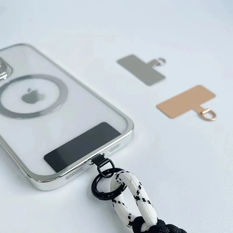 1pc Universal Metal Phone Lanyard Gasket Patch Durable Ultra Thin Mobile Phone Sling Rope Card Clip Strap Hang Cord Tab