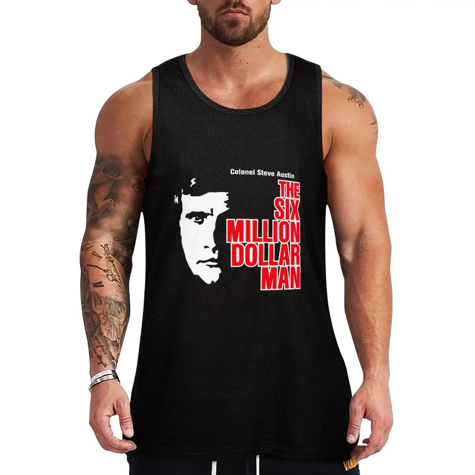 

Six Million Dollar Man The Six Million Dollar Man by Tank Top sports vest Man gym clothes Men's gym articles