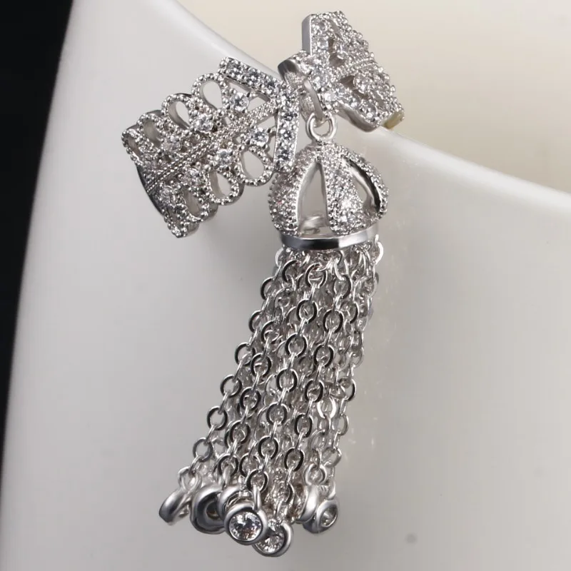 Hollow Flower Cross Tassel Finger Rings for Women Wedding Cubic Zircon Engagement Dubai Punk Bridal Adjustable Finger Rings