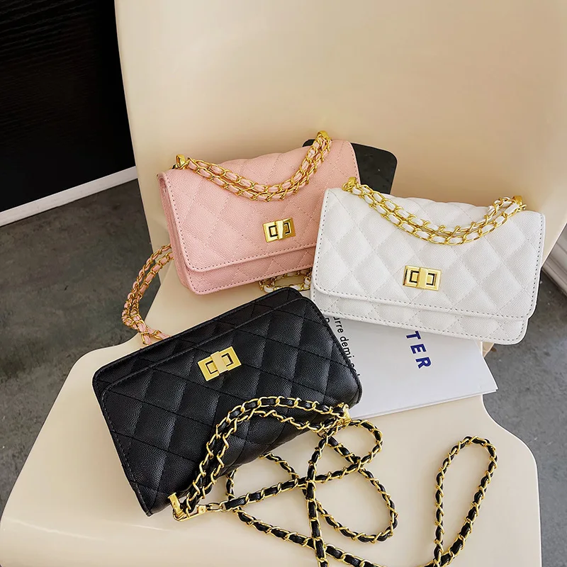 

Сумка с твидовым ремешком на цепочке 2025 — маленькая квадратная женская сумочка через плечо/ручной, роскошная дизайнерская сумка со стеганым ромбовидным узором