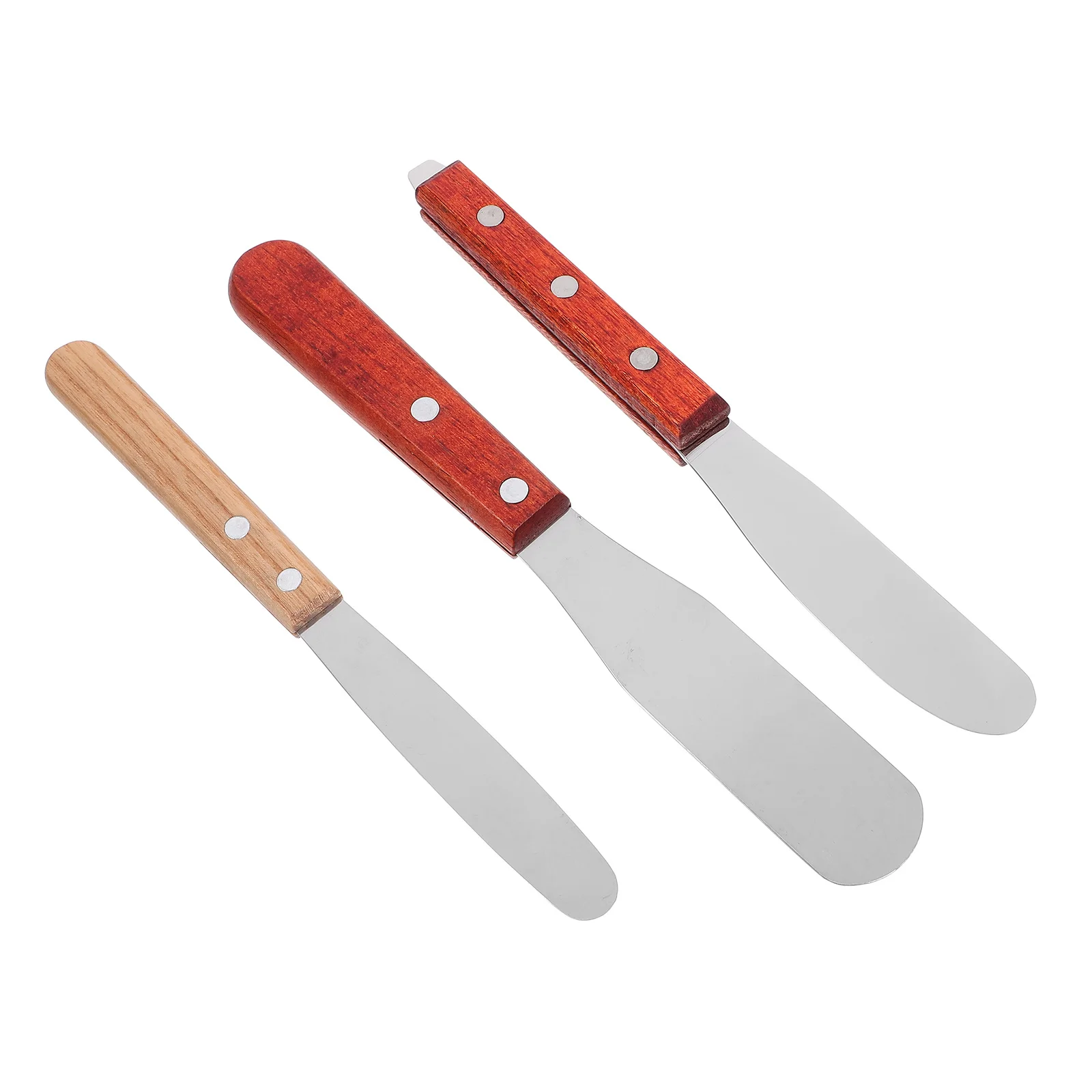 3Pcs Dental Mixing Spatulas Ergonomic Wood Handle Stainless Steel Durable Professional Plaster Mixer Tools Dental Mixing Spatula