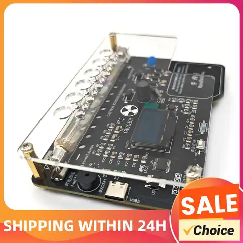 Radiation Tester DIY Geiger Counter Kit OLED Display Geiger Counter Assembled Module Gamma Beta X Ray Lodine 131 Detecting