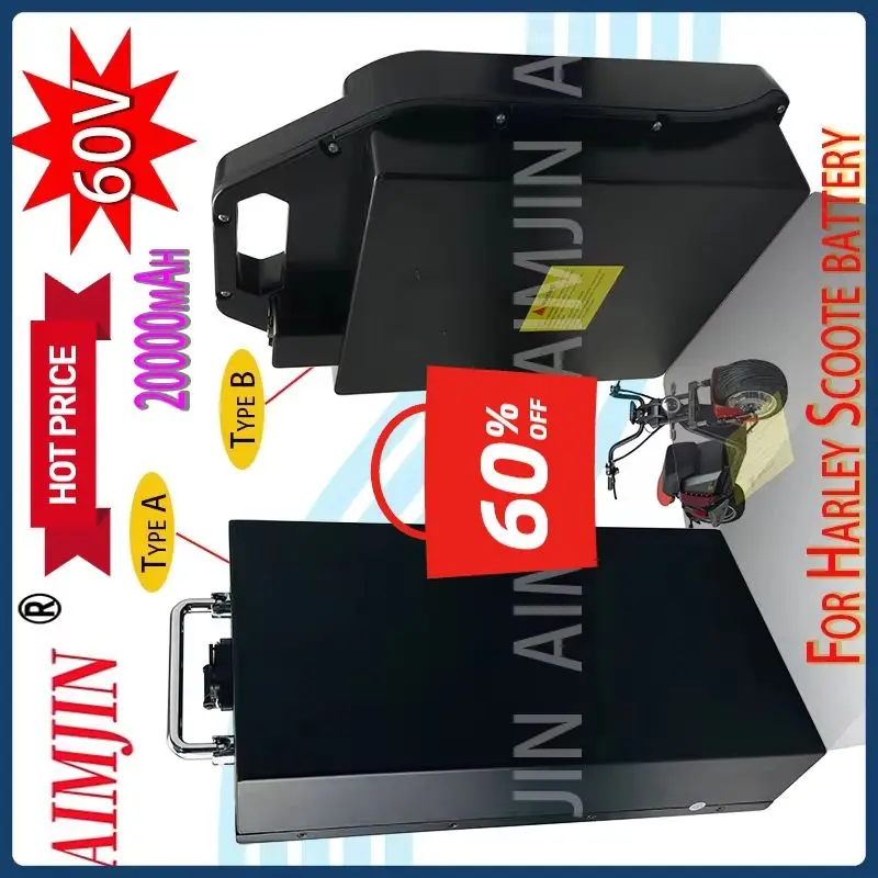 

18650, 60V, 20Ah for Harley Citycoco X7 X8 X9 Fat Tire Scooter, 2A Charger,Rechargeable Lithium Battery