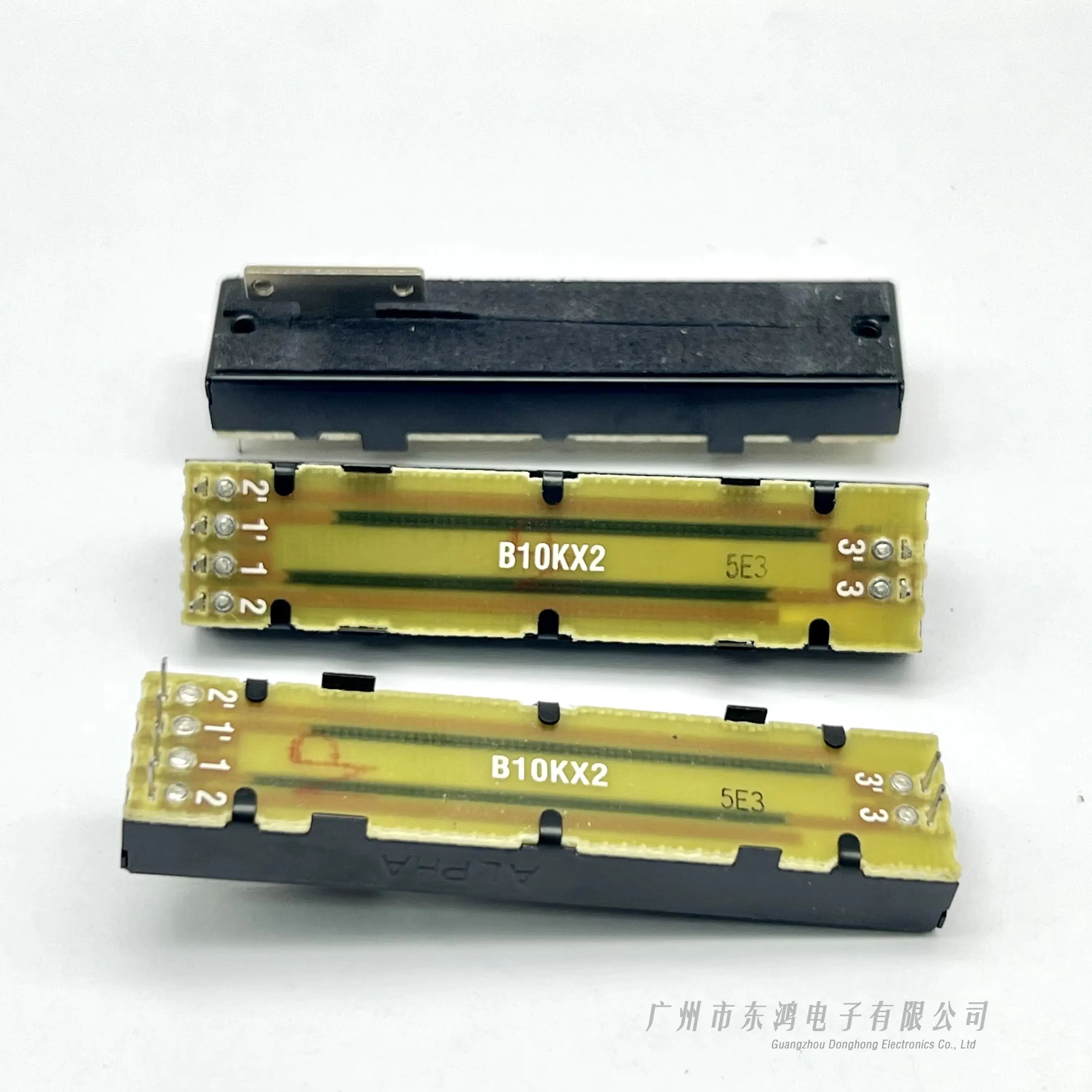 1 PCS Taiwan ALPHA 73MM straight slip belt straight rod potentiometer B10KX2 8MM T axis inner foot dustproof flannel