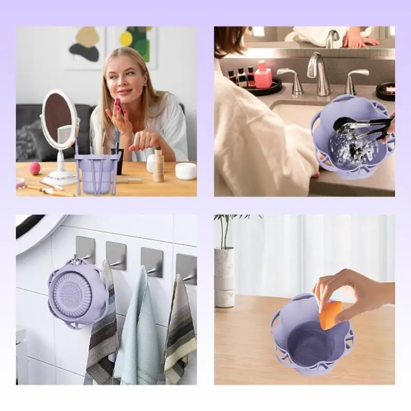Pennello per trucco Pulizia Ciotola per asciugatura Spugna per uova di bellezza Soffio per polvere Pulizia Ciotola per asciugatura Supporto per detergente per cosmetici in silicone