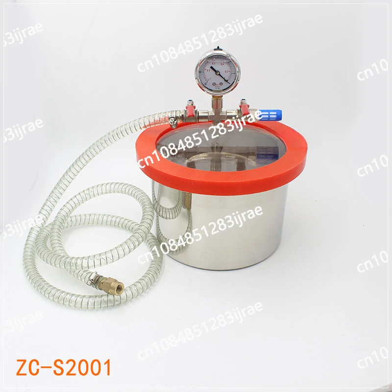 Stainless Steel 3L Vacuum Degassing Chamber 20CM Diameter Epoxy Resin Vacuum Defoaming Barrel with 12MM Thickness Acrylic Lid