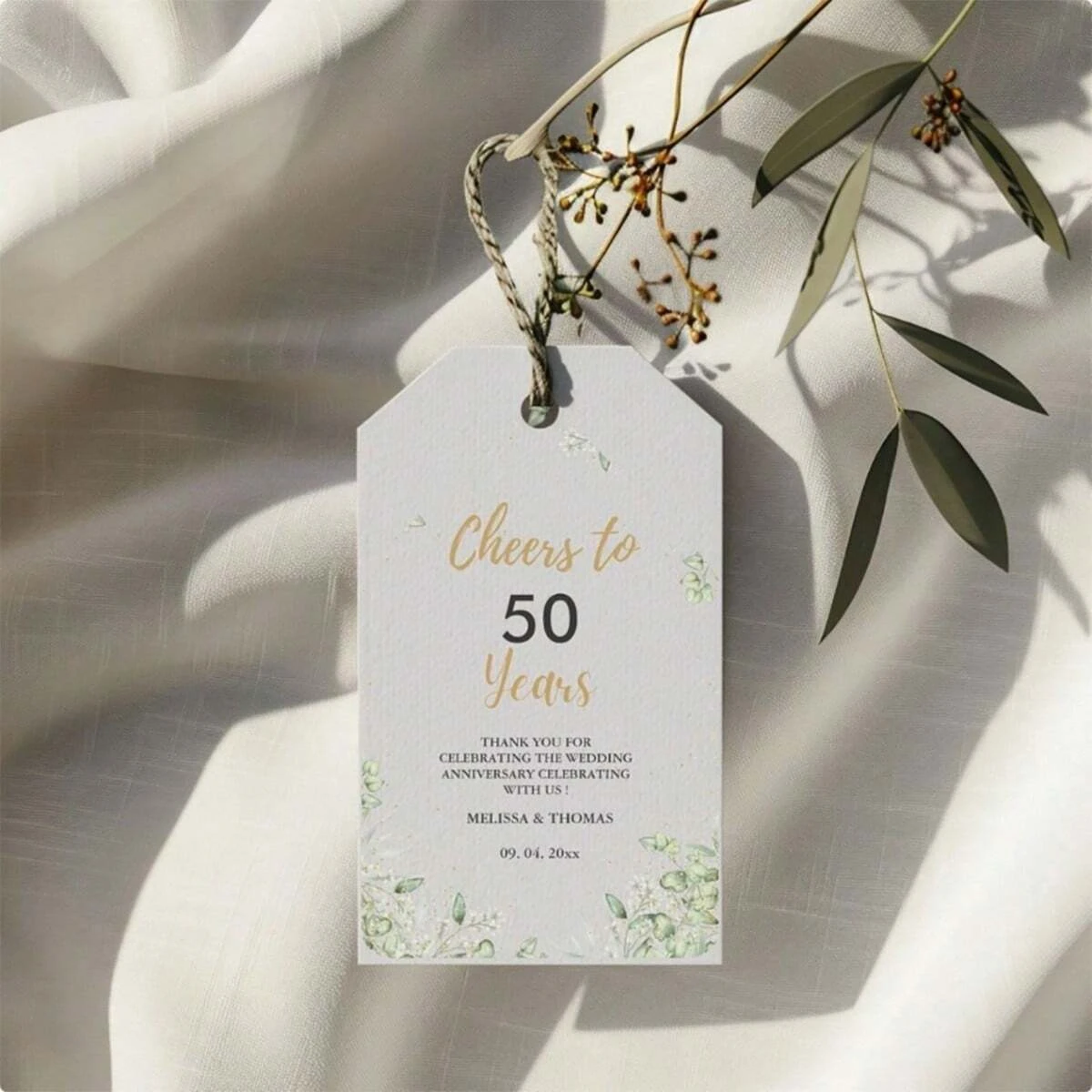 3x5CM  100pcs Custom Wedding Welcome Gift Tags 30 Styles Emerald Greenery Wedding Welcome Gift Tags Thank you Favor Tags No Rope