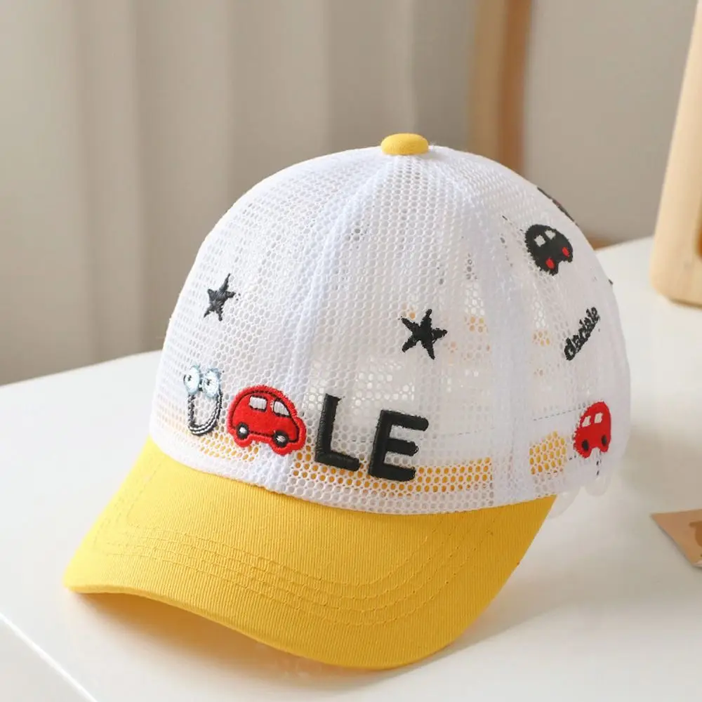 Gorra de béisbol con visera para niños, gorro con visera, estilo coreano, malla de ojos grandes, transpirable, informal, Verano