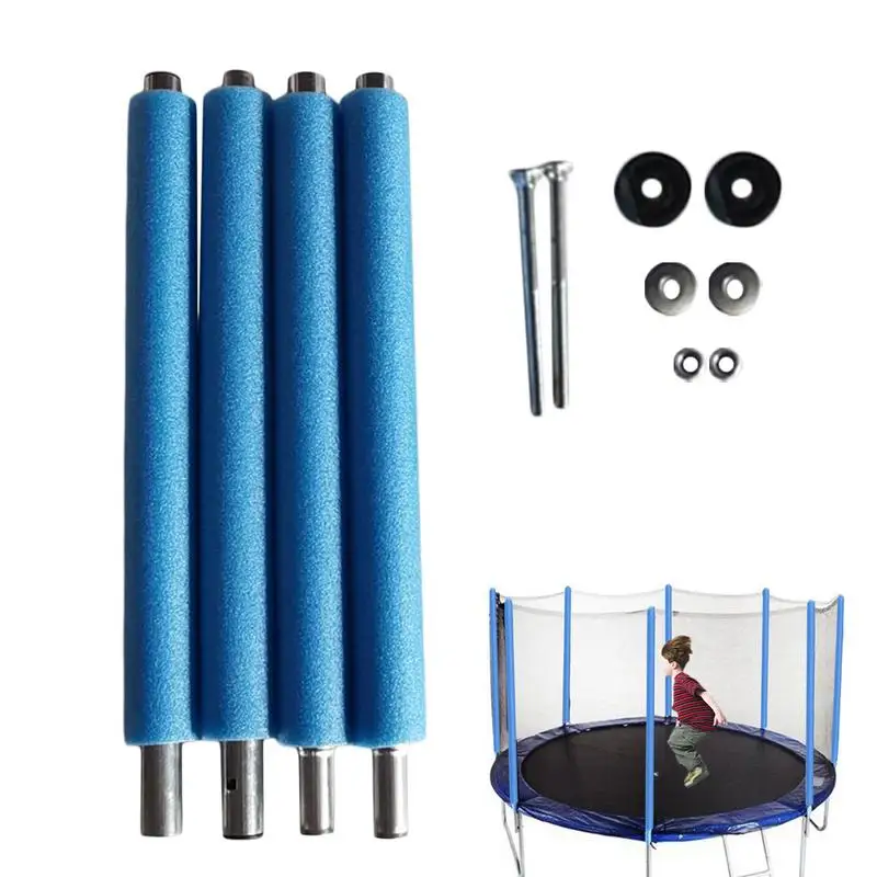 

Trampoline Net Poles Replacement Heavy Duty Foam Trampoline Poles Anti-Collision Steel Poles With Screws Enclosure Straight Tube