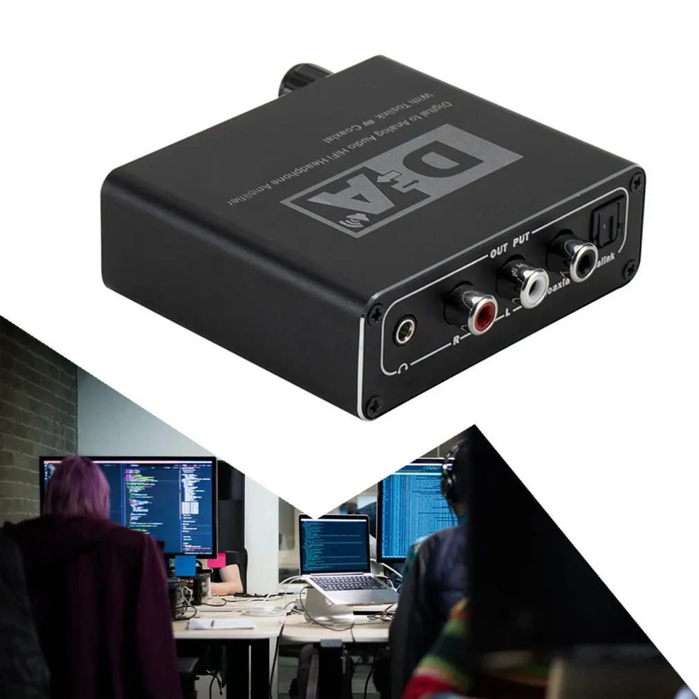

192KHz 3.5 Jack RCA DAC Spdif Amplifier Decoder Digital to Analog ConverterOptical Fiber Coaxial For Headphone With Volume Knob