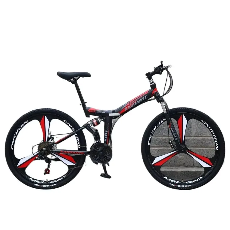 Mountain Folding Bike Three Blade WheelMountain Bicycle 26 Inch Folding Mountain Bike 21/24/27/30 Speed Fast Running Bike