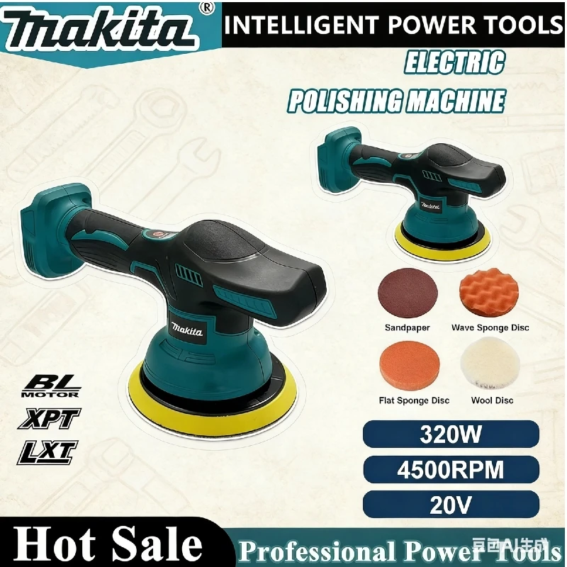 Makita Cordless Car Polisher 8 Gears Digital Display Electric Polisher Auto Car Polishing Waxing Machine For 18V Battery