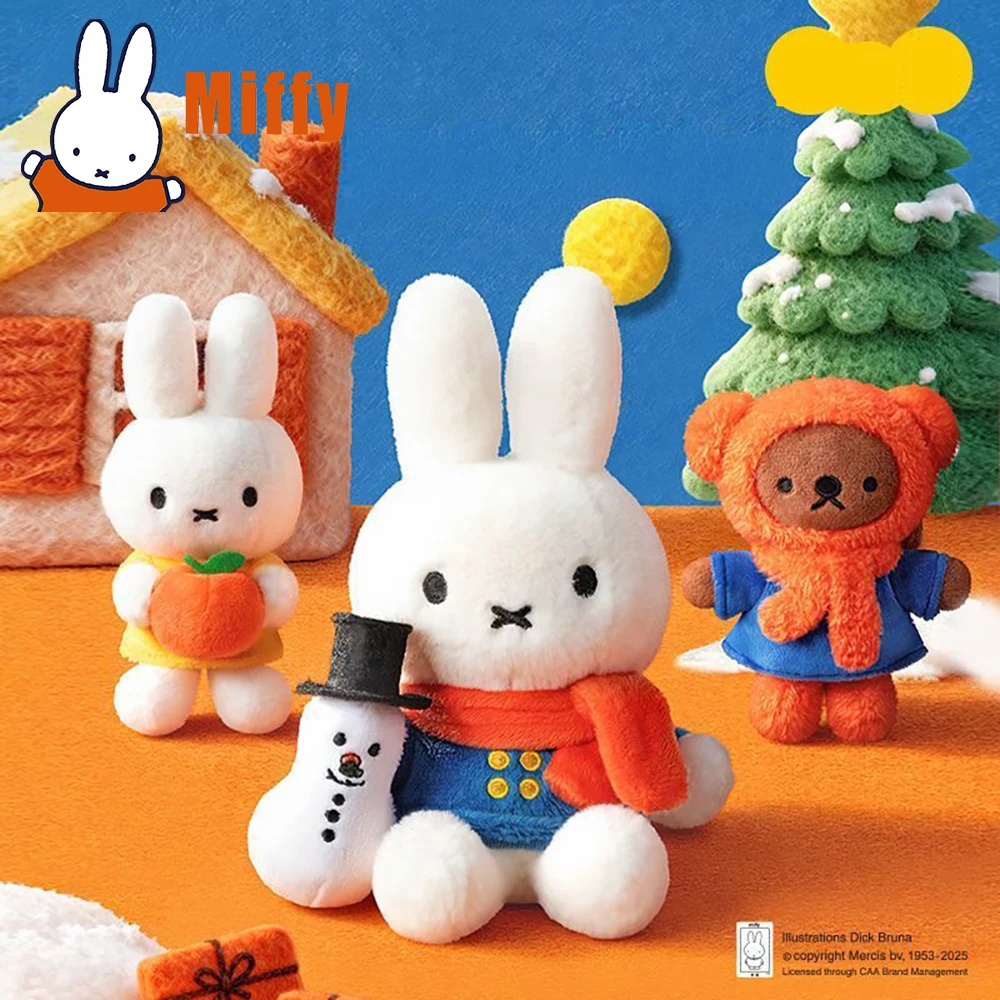 

Kawaii Miffy Plush Pendant Blind Box Cute Rabbit Doll Keychain Winter Christmas Stocking Bag Collectible Surprise Girl Gift