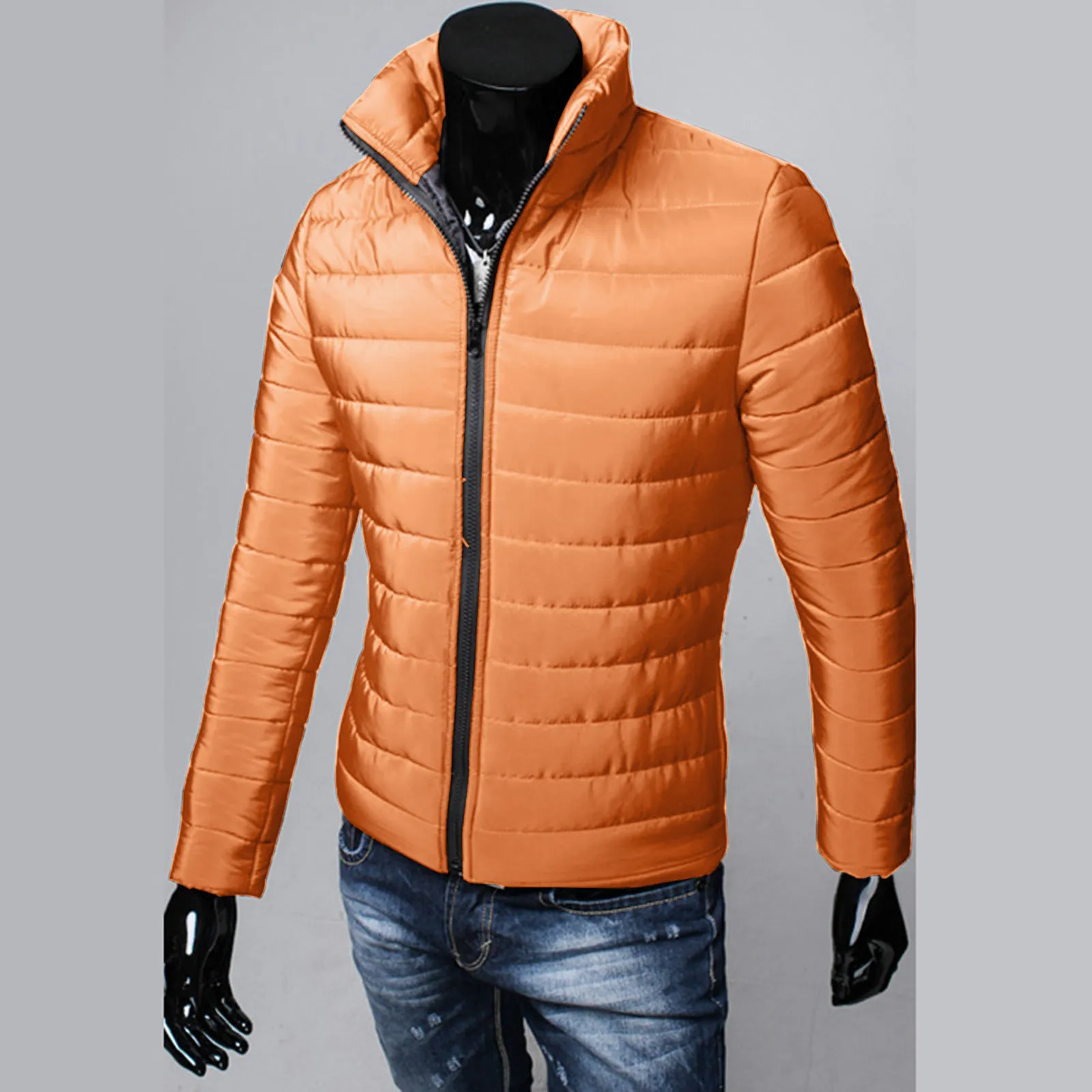 Manteau en coton doublé Smile pour homme, veste chaude, fermeture éclair, manches longues, optique, poche zippée, automne, hiver