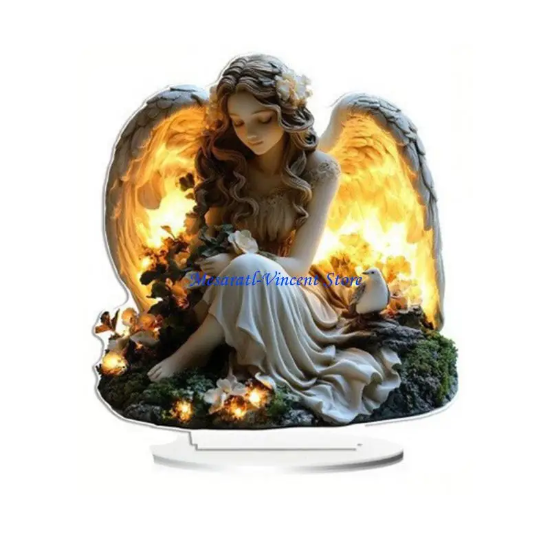 A70F Exquisite 2D Angel Decoration Acrylic Figurine For Enhancing Car Or Living Space