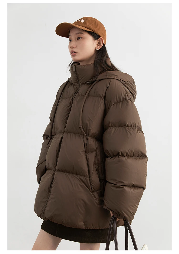 CHIC VEN Women Down Coats Solid Loose New Hooded 90 White Duck Down Down Jacket Puffs Female Outerwear Autumn Winter 2026
