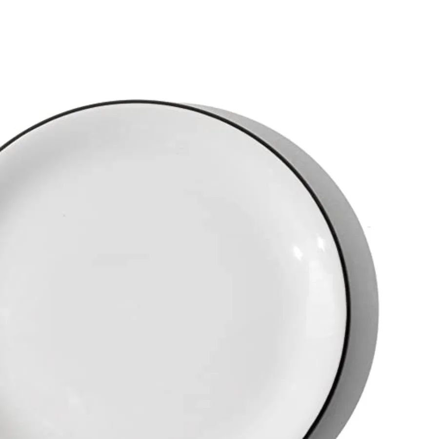 Cookware - Set of 4 - Bread and Butter Plates - With Black Rim - Porcelain England