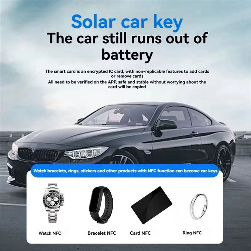 

Solar Charger Car Digital Key Universal Modified Smart Key For Car For BMW For Keyless Entry Auto Unlock