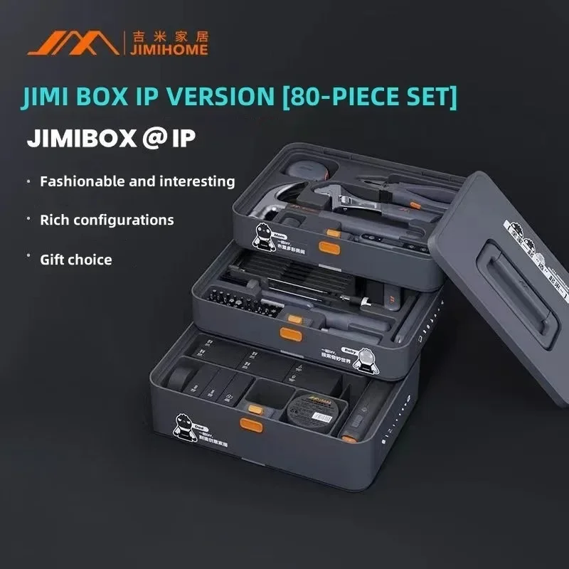 JIMIHOME Household Tool Set Gift for Family Various Tools and Accessories for Home DlY Use Tool Box Kit X80