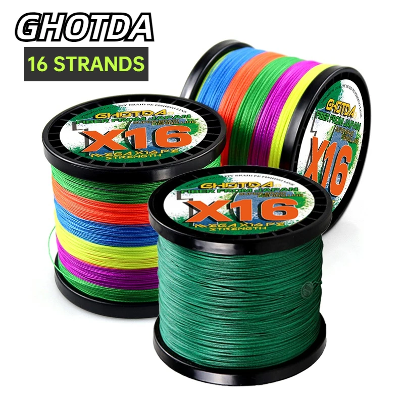 

Long Casting PE Braided Fishing Line 1000m 16 Strands 25-200LB Super Strong Multicolor Multifilament WIire Saltwater Bait Cord