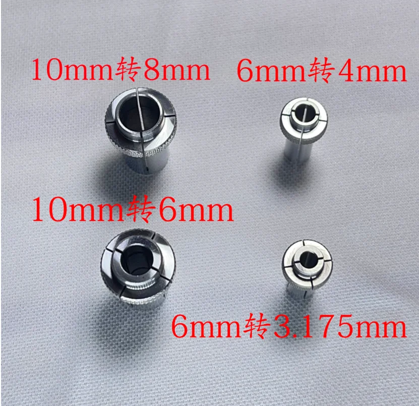 CNC Spindle Collet Reducer Sleeve 6mm to 3.175mm 4mm Adapter for PCB Engraving & Vertical Key Cutter