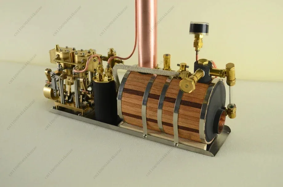 Two-Cylinder Reciprocating Steam Engine Power Group & Single Vertical Horizontal Boiler - Retro Model Kit