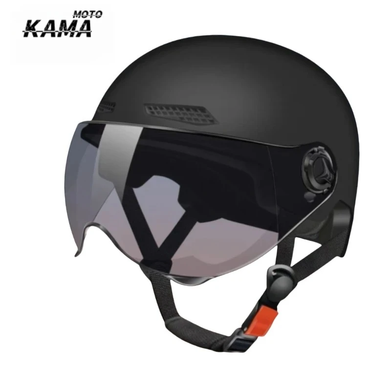 

Men Motorcycle Helmet Woman Electric Motor Car Scooter Bike Open Face Half Helmet Anti Safety Hat Bicycle Cap With Goggles