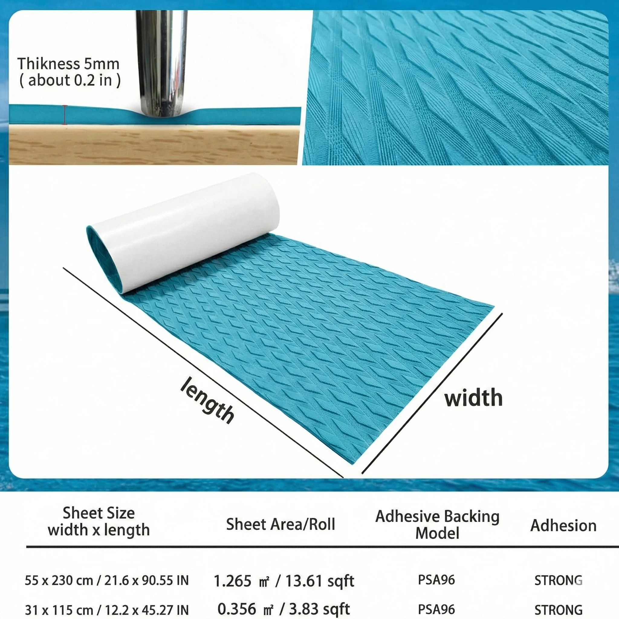 KXKZREN Faux Teak Boat Deck Sheet EVA Foam Flooring Pad Accessories Marine Motorcycle Surfing Traction Grip Surfboard Kayak