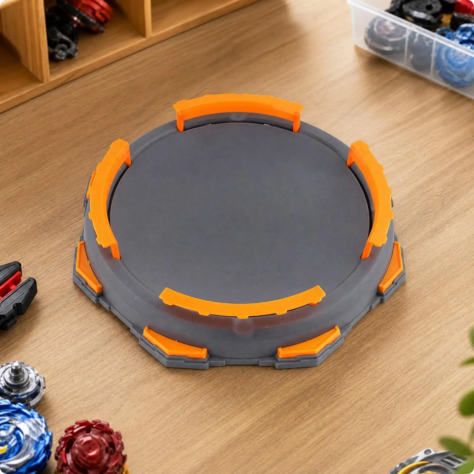 Playset Competitive Rotating Top Arena with Guard Rails Portable for Kids, Home Fun Time