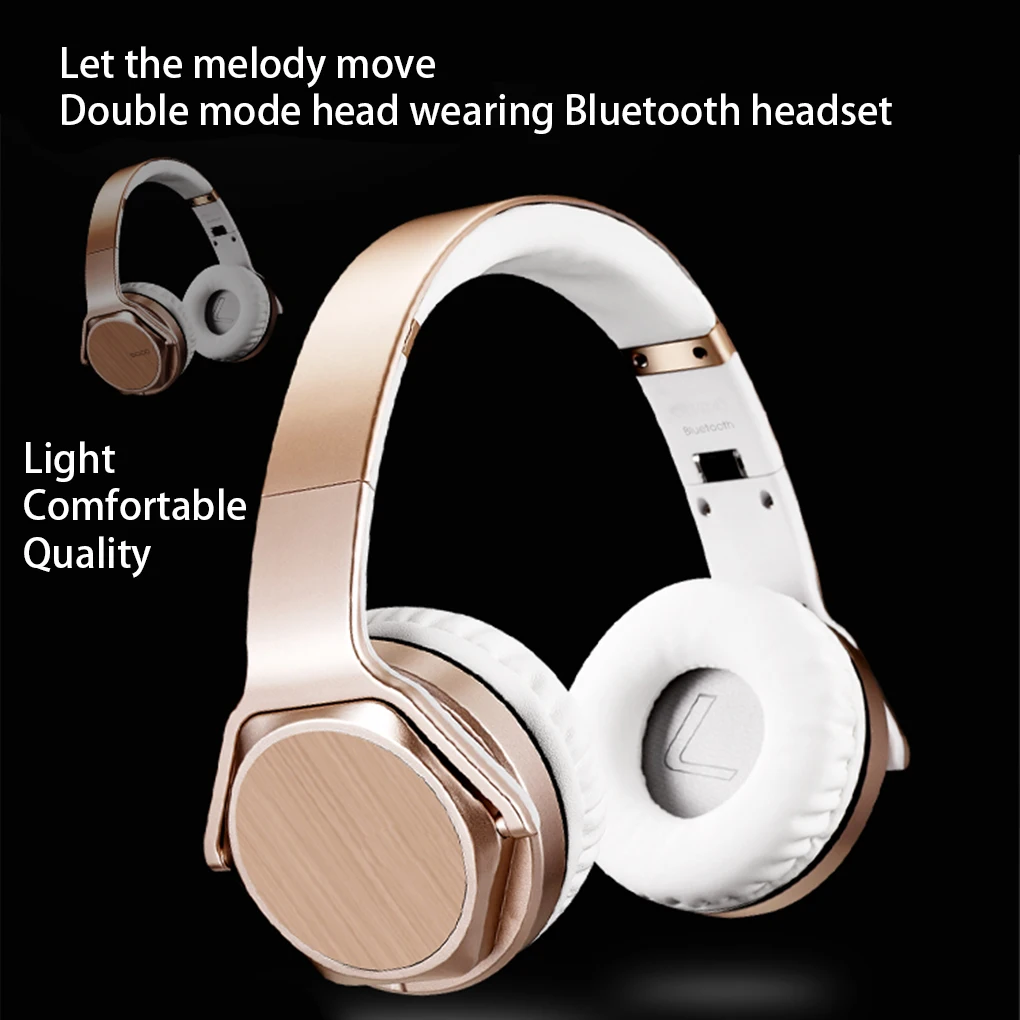 Wireless Headphone Telescopic Stereo Computer with Mic Gaming Earpiece Noise Cancelling Headset PC Desktop Rose