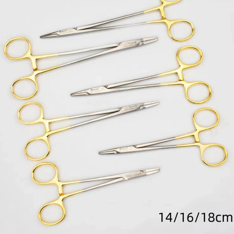 

Стоматологический держатель иглы, плоскогубцы, головка TC, многоразовая позолоченная ручка из нержавеющей стали, ортодонтические щипцы, инструменты для хирургических инструментов