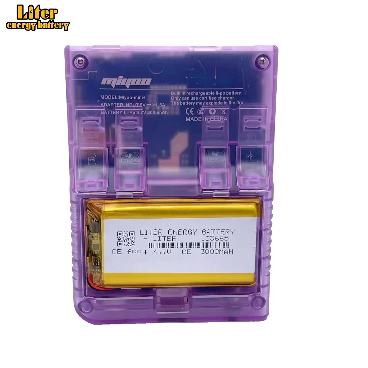JST 1.25mm Plug 3.7V 3000mAh 103665 Lithium Polymer Battery for Miyoo Mini Plus Open Source Console Game Machine