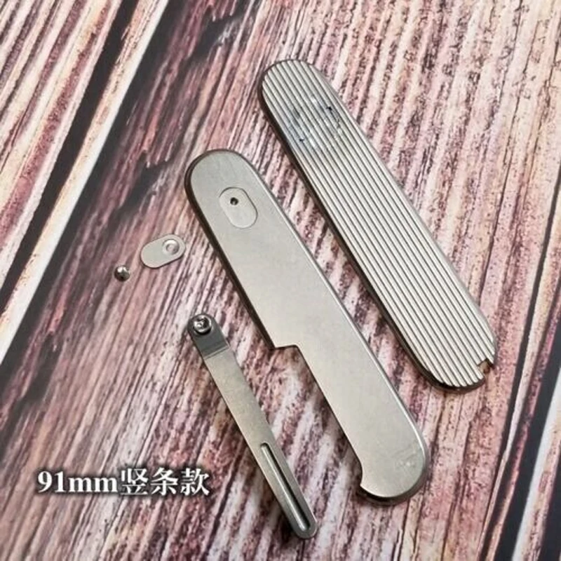 Titanium Alloy Handle Patch With back clip For 91mm Victorinox Swiss Army Knives